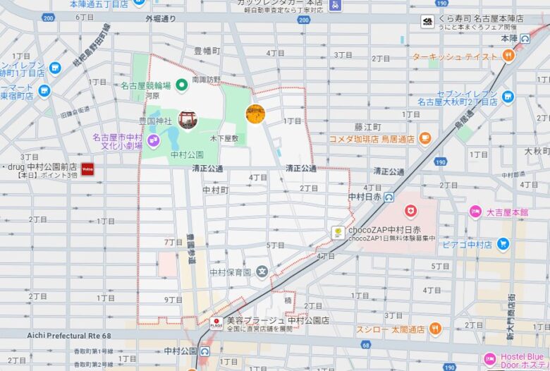 鯨岡夢菜自宅周辺