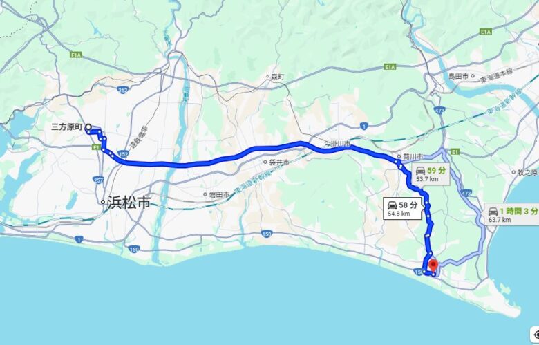 三方原町から御前崎市