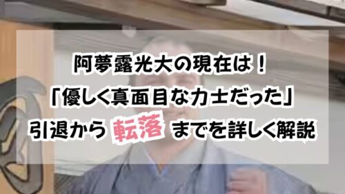 阿夢露光大の現在は！「優しく真面目な力士だった」引退から転落までを詳しく解説