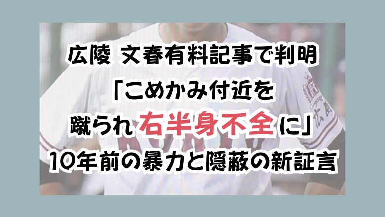 広陵 文春有料記事で判明「こめかみ付近を蹴られ右半身不全に」10年前の暴力と隠蔽の新証言